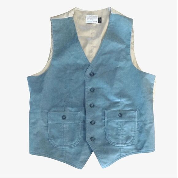 Levi's 70s Wildfire Sportswear Blue Corduroy Button Up Men's Vest *Medium - Picture 4 of 13